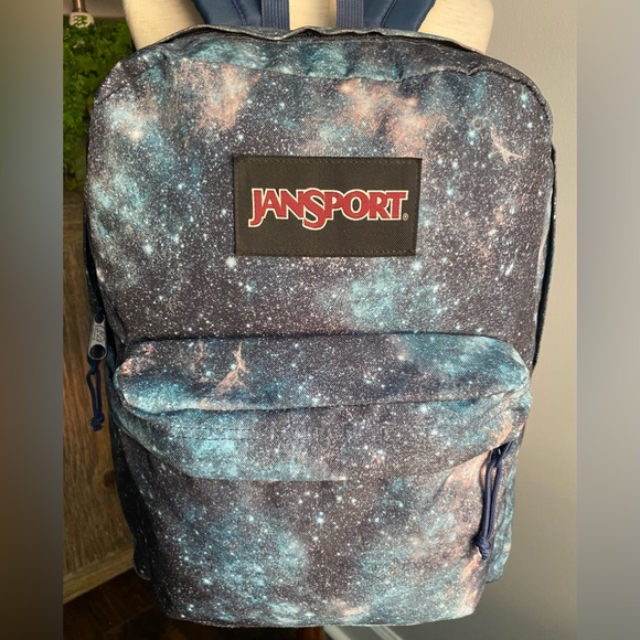 Vintage Jansport Classic Galaxy Backpack Large Student Bag Blue Y2K Backpack - Picture 8 of 14